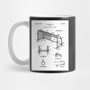 Soccer Patent - Soccer Goal Art - Black And White Mug